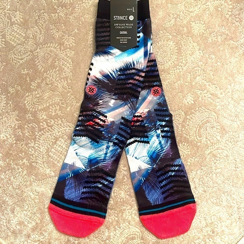 Brand New Stance Dwayne Wade Collection Casual Crew Cushion Socks Tropical Miami - Picture 15 of 15